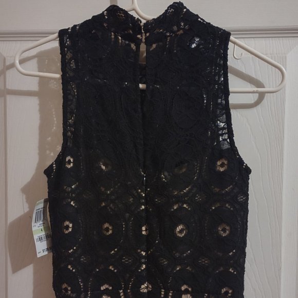 Inc. International Concepts Black Nude Lace Fit Flared Dress - Picture 8 of 12